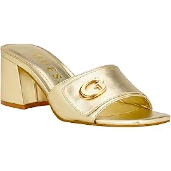GUESS WOMEN GALLAI BLOCK HEEL SANDALS. CLASSY DESIGN FOR MODERN LOOKS. NEW SIZE8 - Picture 1 of 7